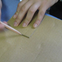 cut cardboard
